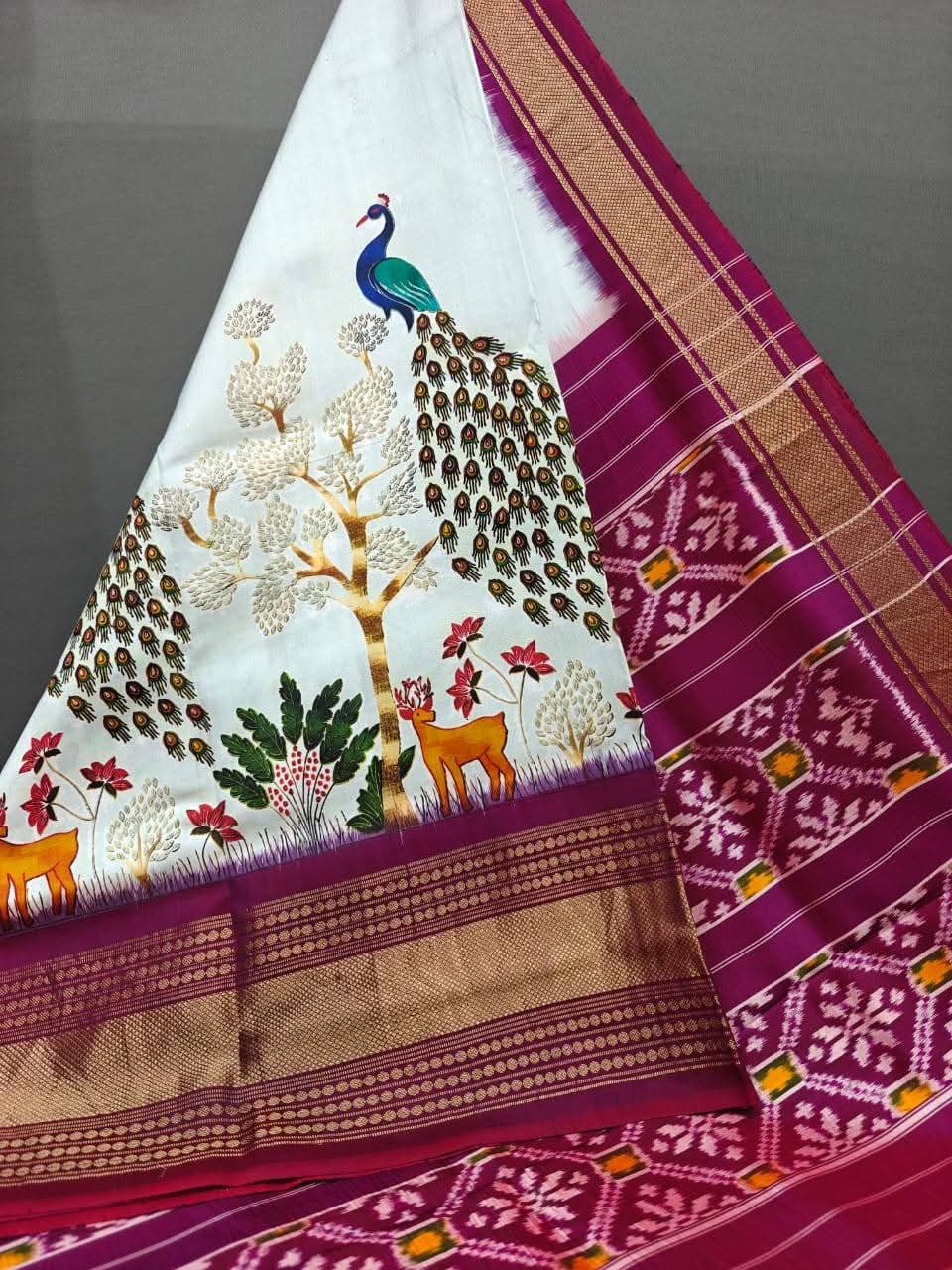 Kalamkari Designer Printed Dolla Silk Saree with Jacquard Weaving Border