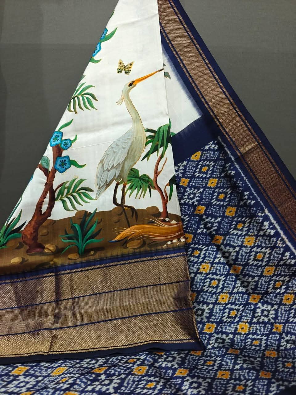 Kalamkari Designer Printed Dolla Silk Saree with Jacquard Weaving Border