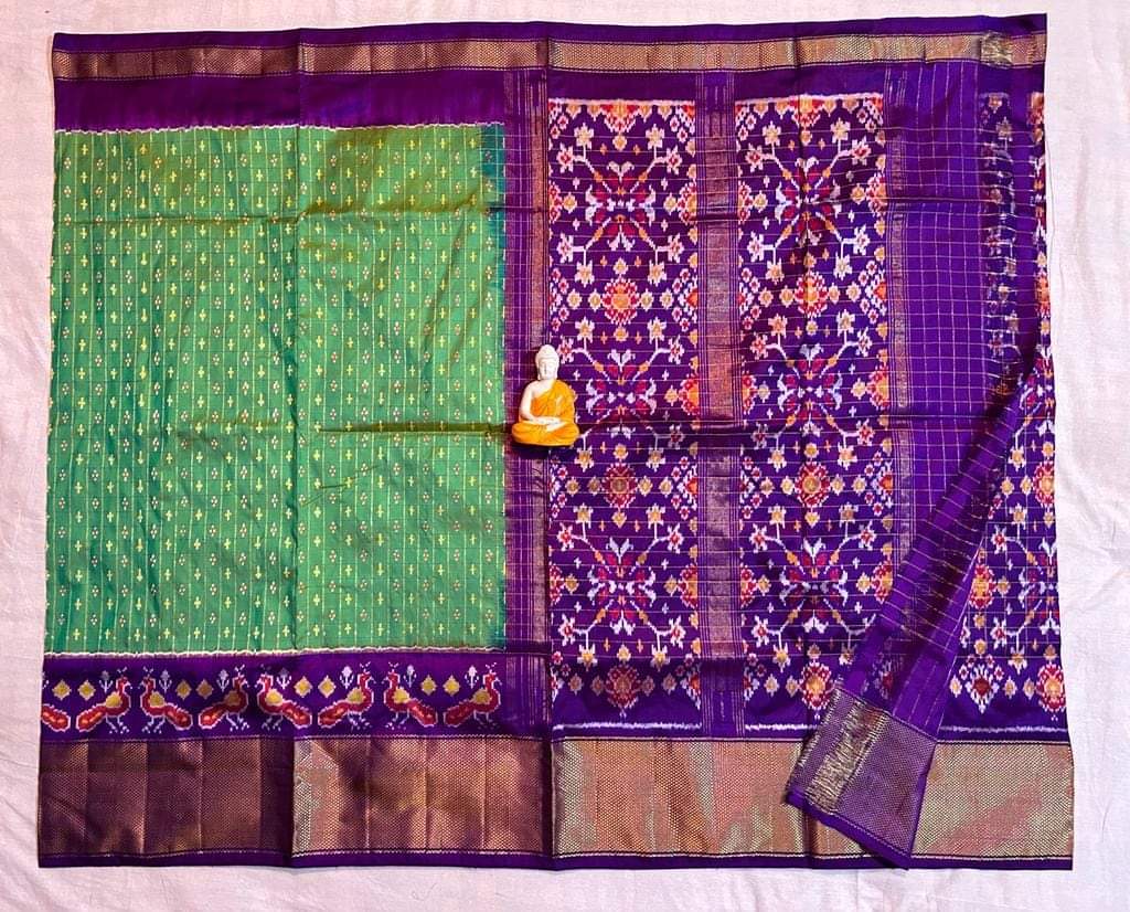 Kalamkari Designer Printed Dolla Silk Saree with Peacock Jacquard Weaving Border
