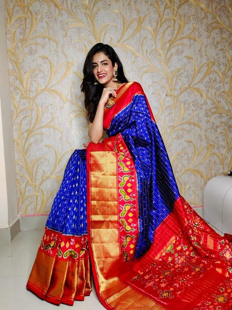 Kalamkari Designer Printed Dolla Silk Saree with Peacock Jacquard Weaving Border