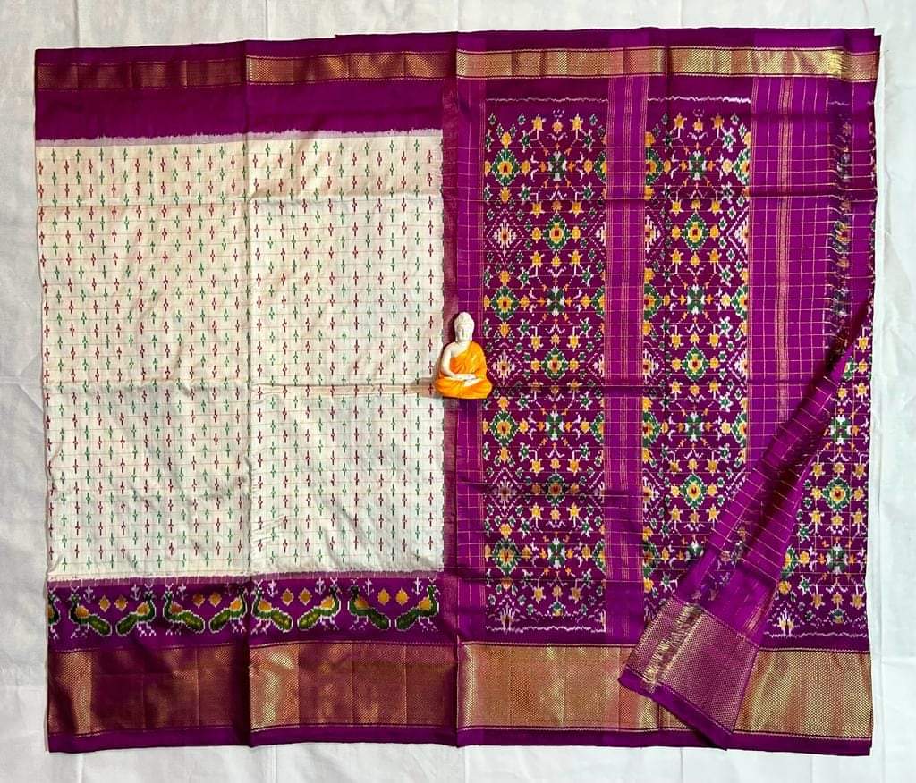 Kalamkari Designer Printed Dolla Silk Saree with Peacock Jacquard Weaving Border