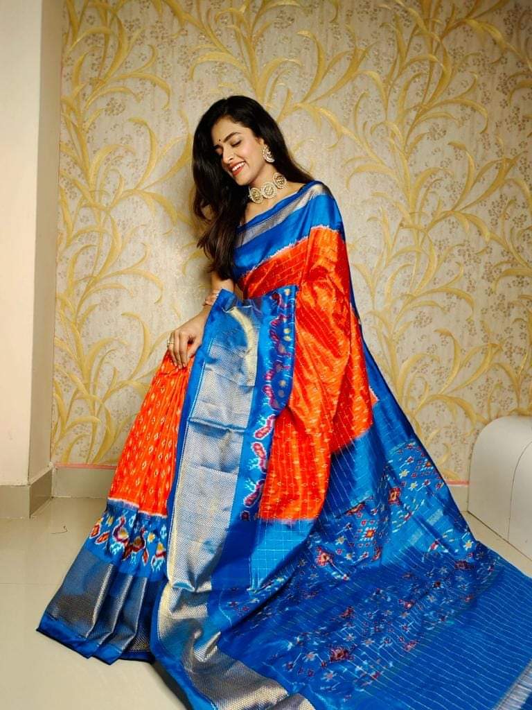 Kalamkari Designer Printed Dolla Silk Saree with Peacock Jacquard Weaving Border