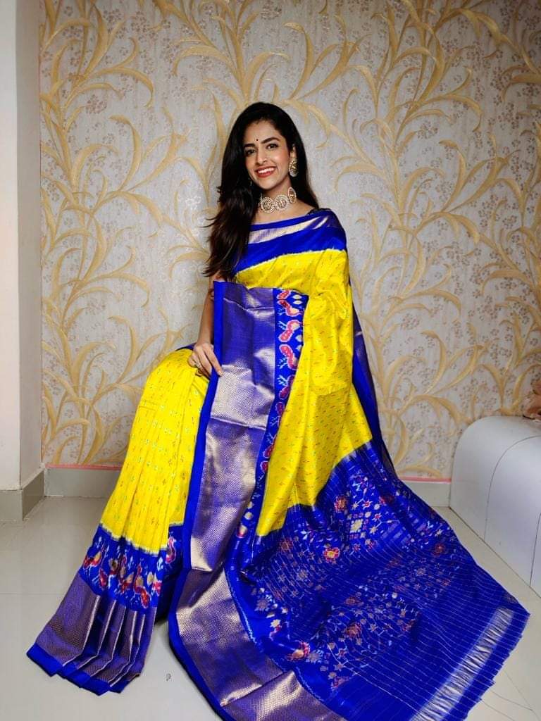 Kalamkari Designer Printed Dolla Silk Saree with Peacock Jacquard Weaving Border