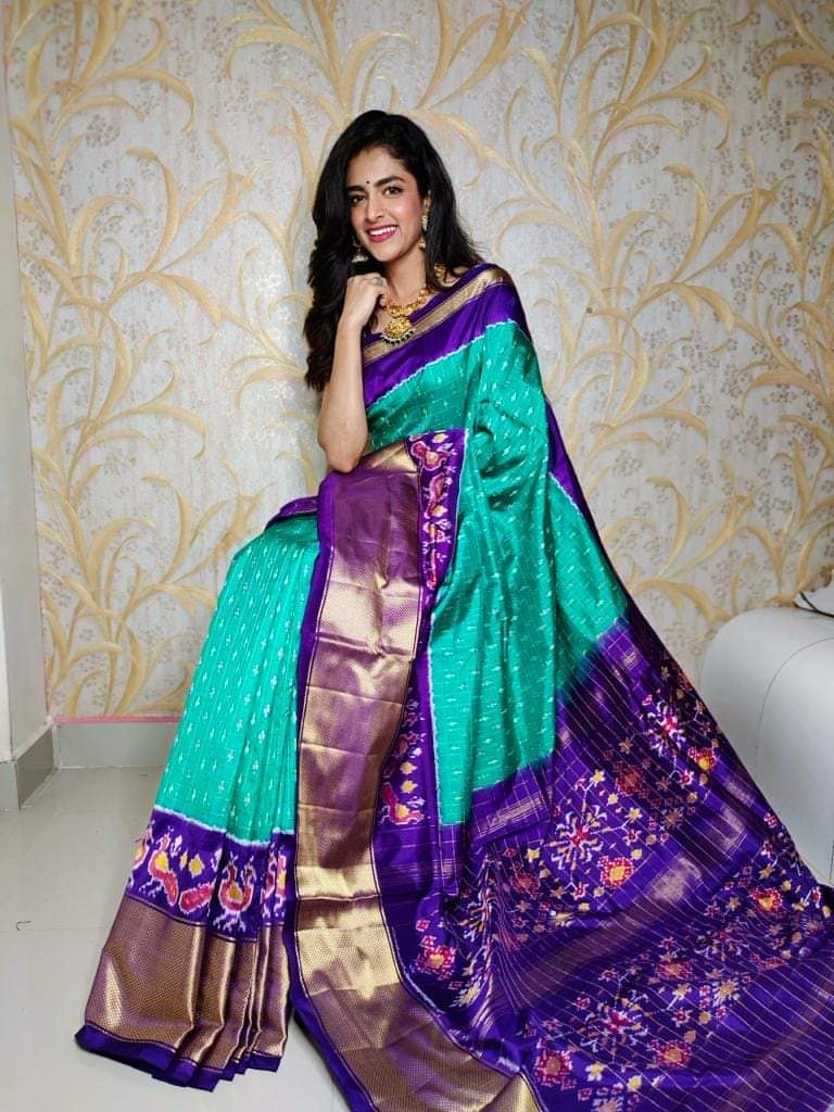 Kalamkari Designer Printed Dolla Silk Saree with Peacock Jacquard Weaving Border