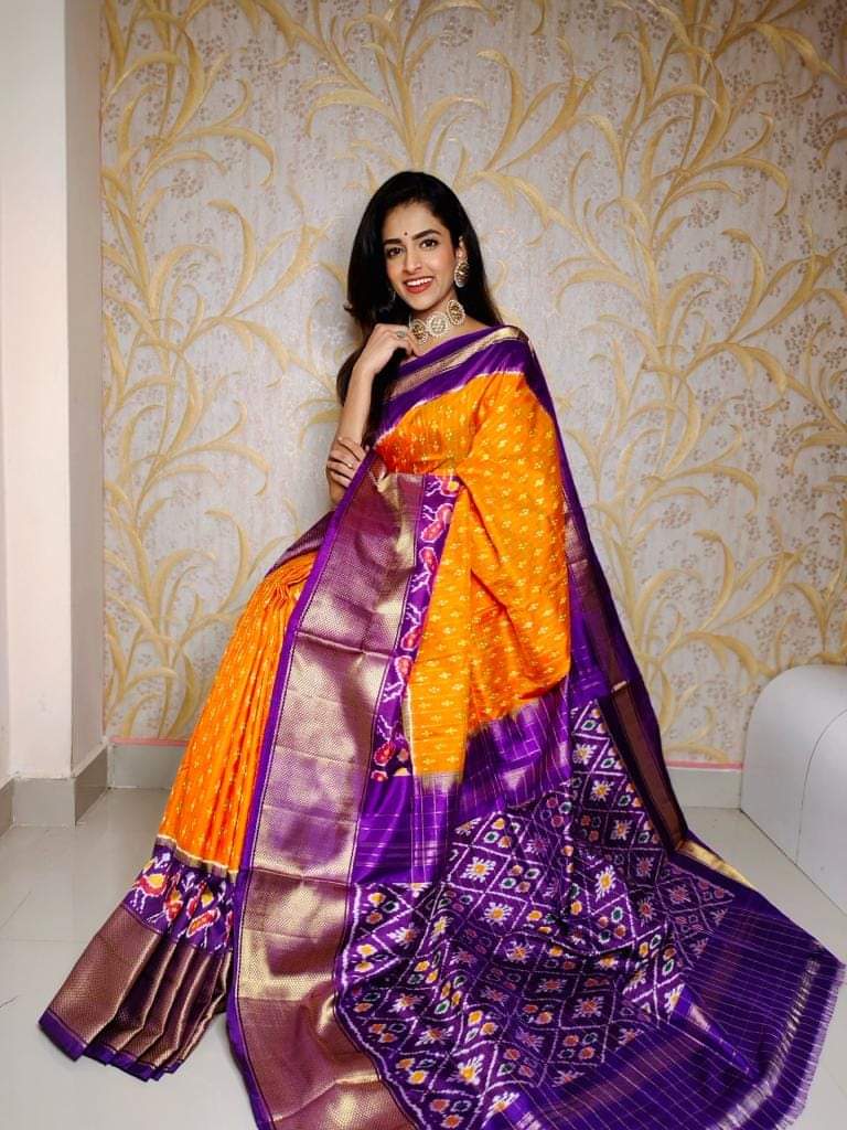 Kalamkari Designer Printed Dolla Silk Saree with Peacock Jacquard Weaving Border