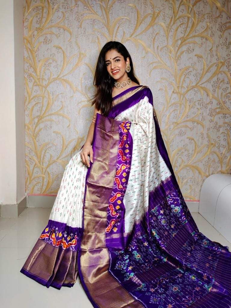 Kalamkari Designer Printed Dolla Silk Saree with Peacock Jacquard Weaving Border