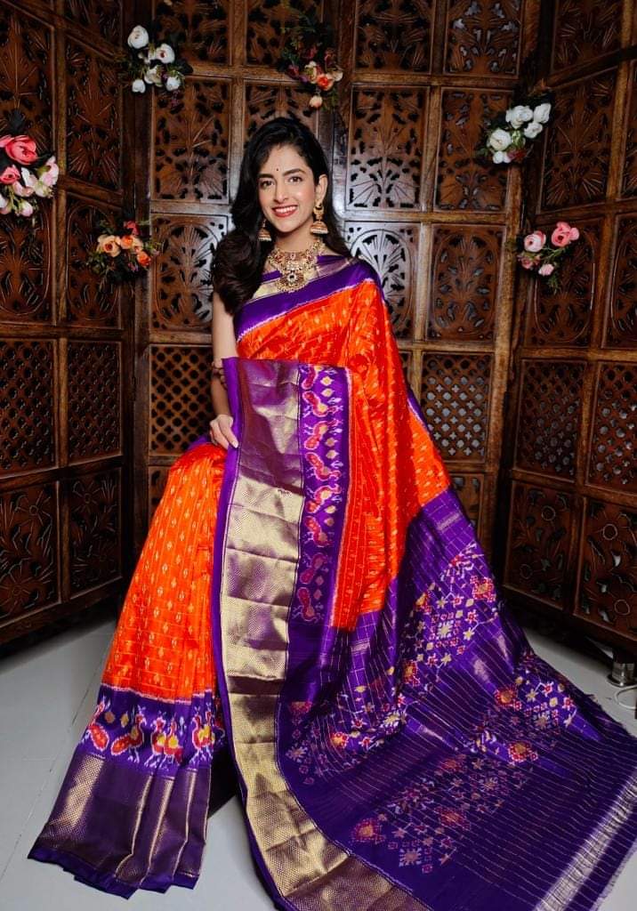 Kalamkari Designer Printed Dolla Silk Saree with Peacock Jacquard Weaving Border