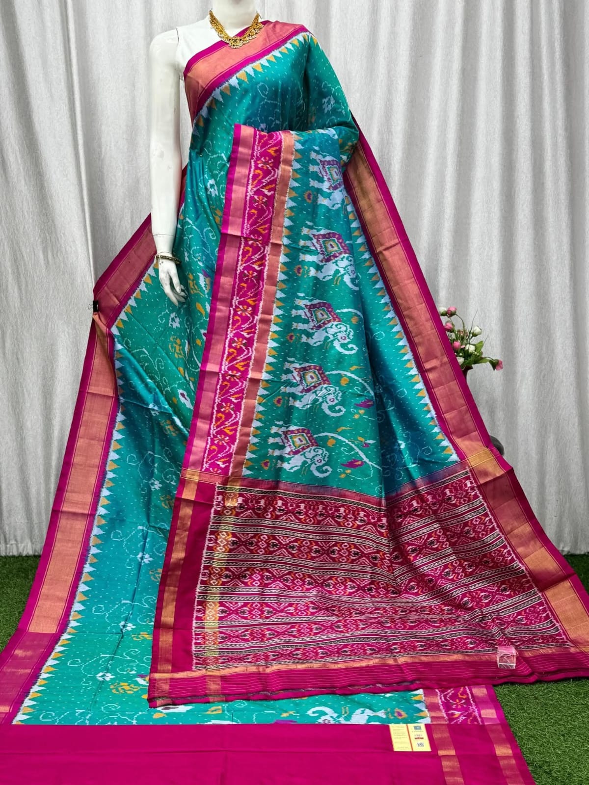 Kalamkari Designer Printed Dolla Silk Saree with Jacquard Weaving Border
