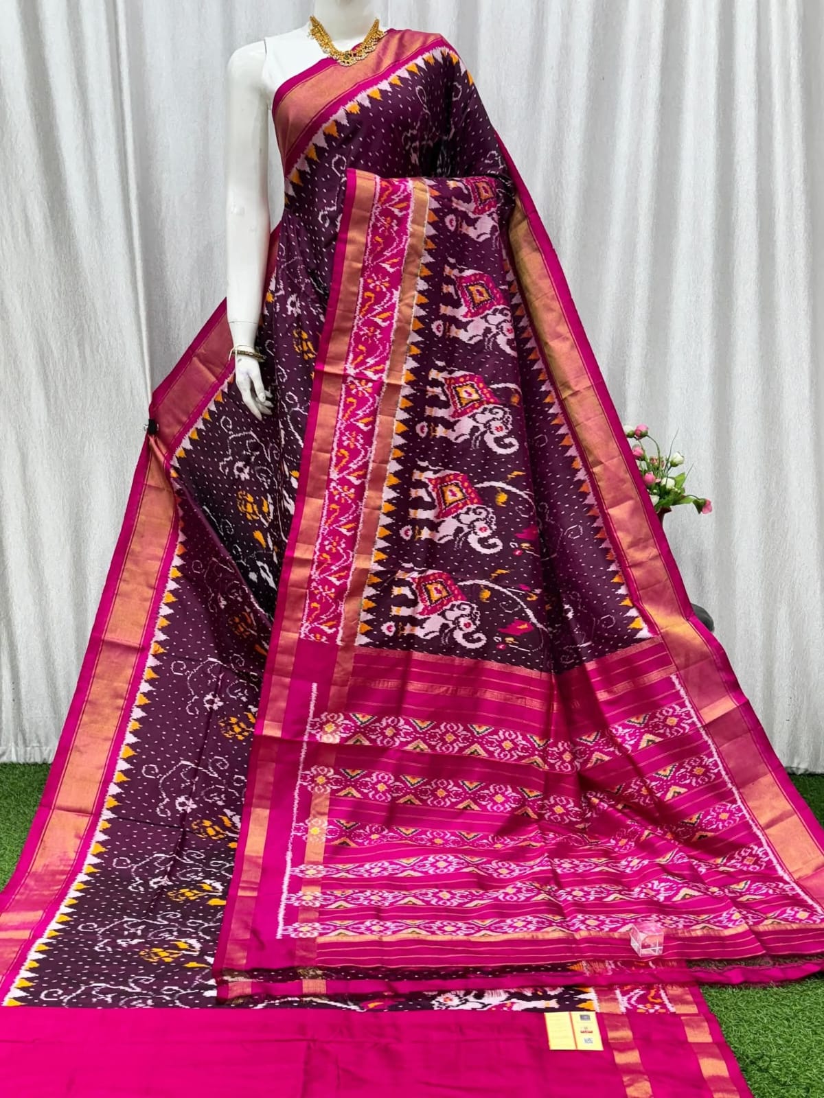 Kalamkari Designer Printed Dolla Silk Saree with Jacquard Weaving Border
