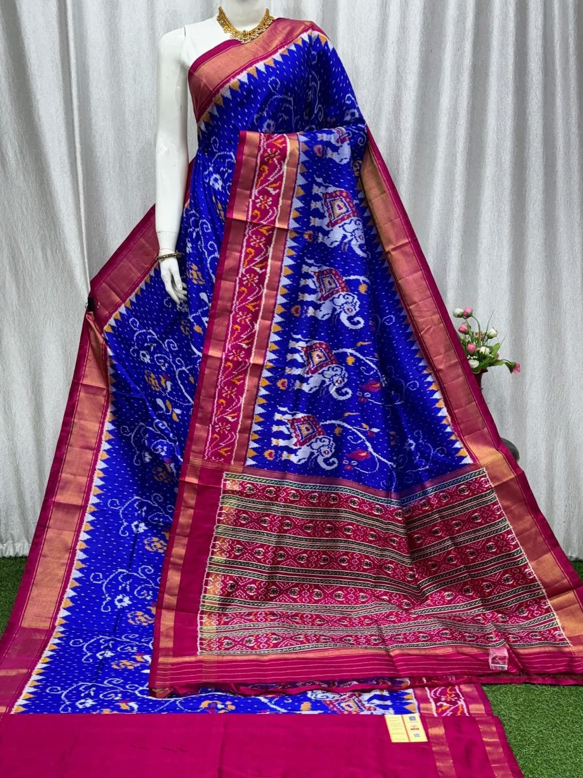 Kalamkari Designer Printed Dolla Silk Saree with Jacquard Weaving Border