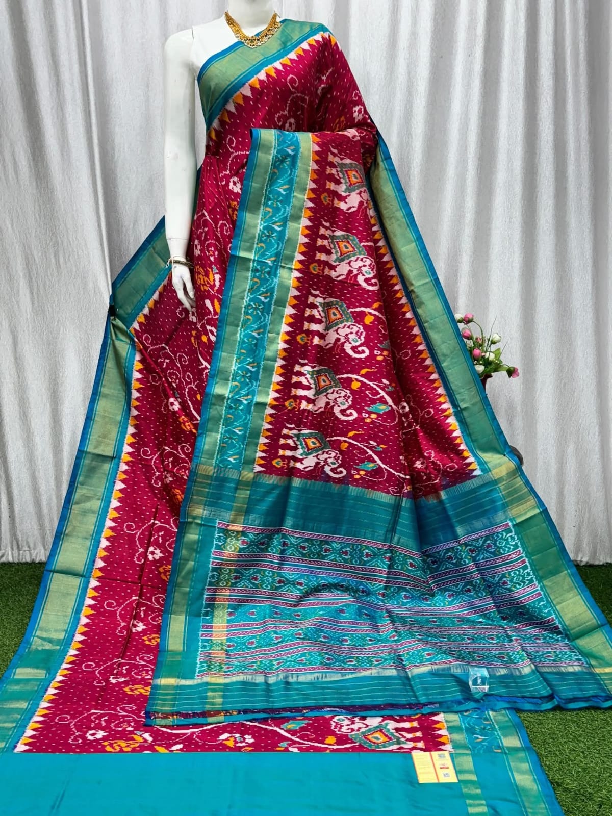 Kalamkari Designer Printed Dolla Silk Saree with Jacquard Weaving Border