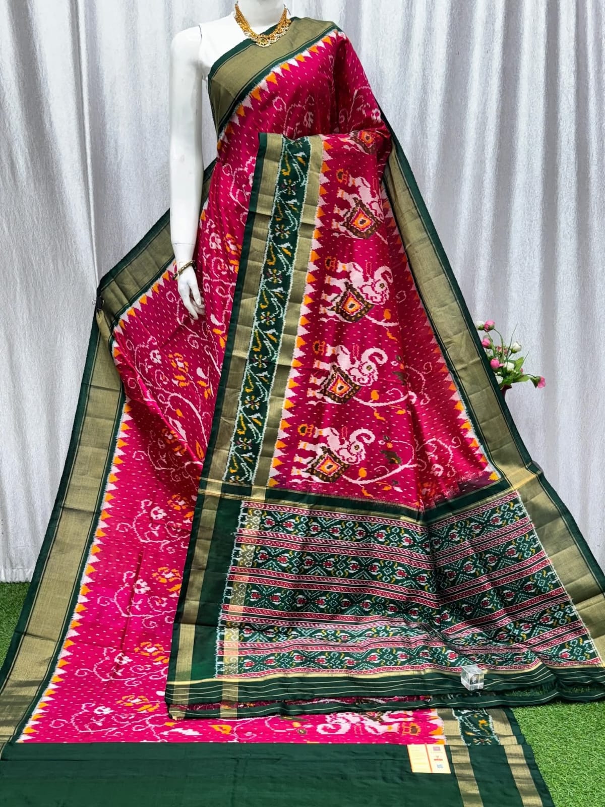 Kalamkari Designer Printed Dolla Silk Saree with Jacquard Weaving Border