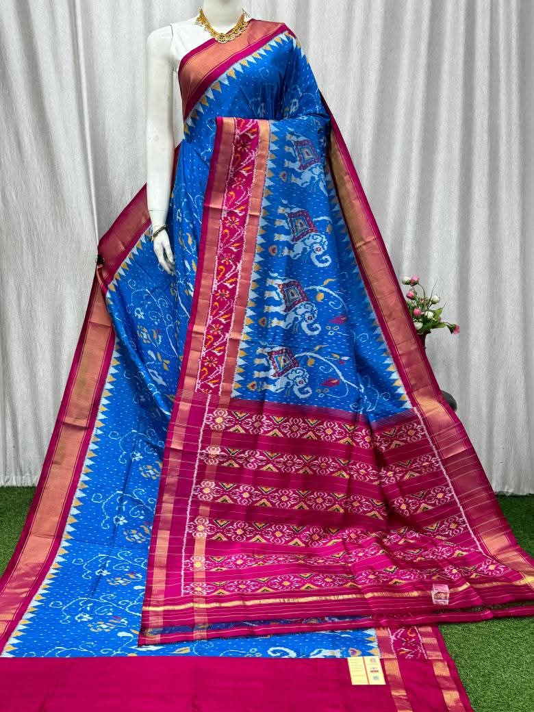 Kalamkari Designer Printed Dolla Silk Saree with Jacquard Weaving Border