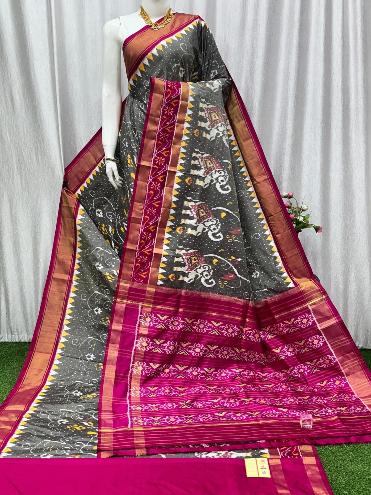 Kalamkari Designer Printed Dolla Silk Saree with Jacquard Weaving Border