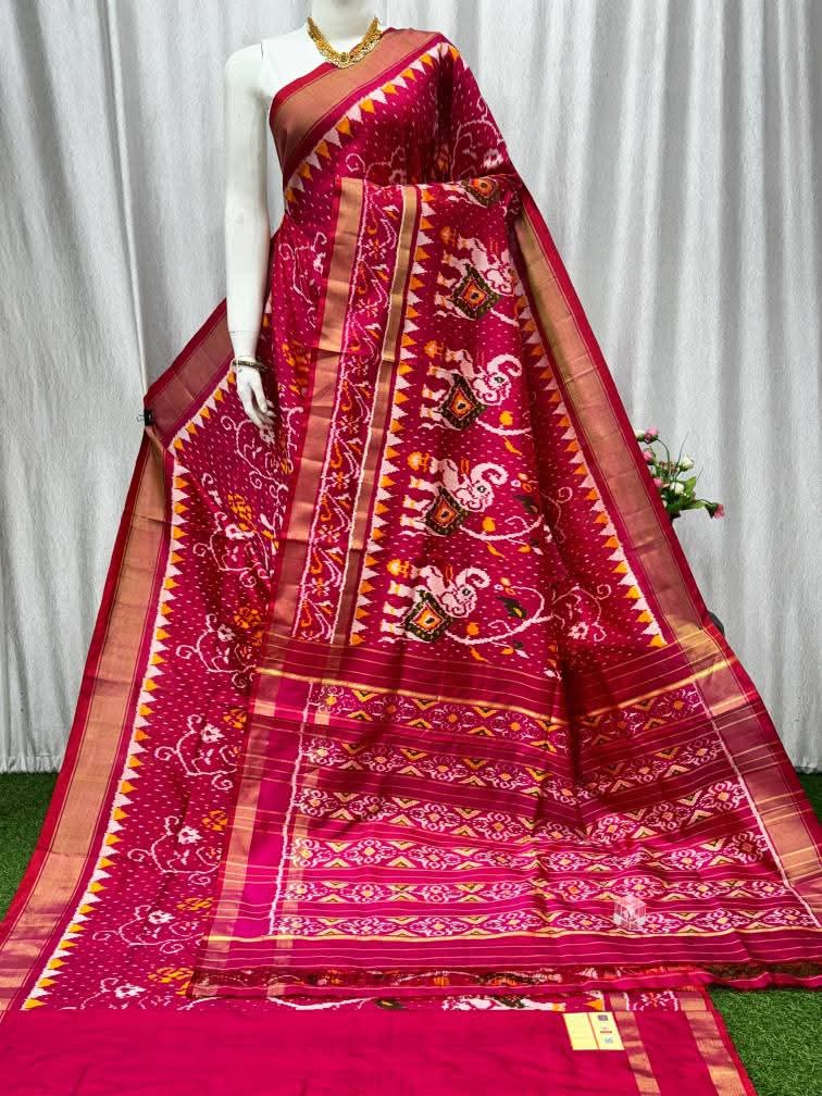 Kalamkari Designer Printed Dolla Silk Saree with Jacquard Weaving Border