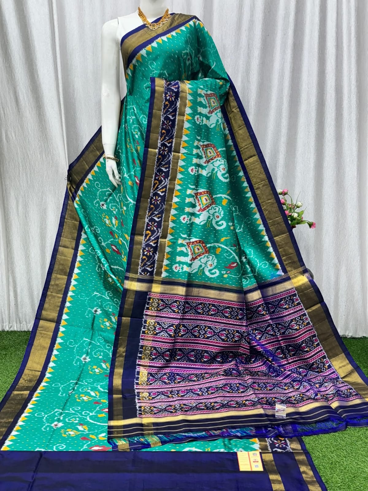 Kalamkari Designer Printed Dolla Silk Saree with Jacquard Weaving Border