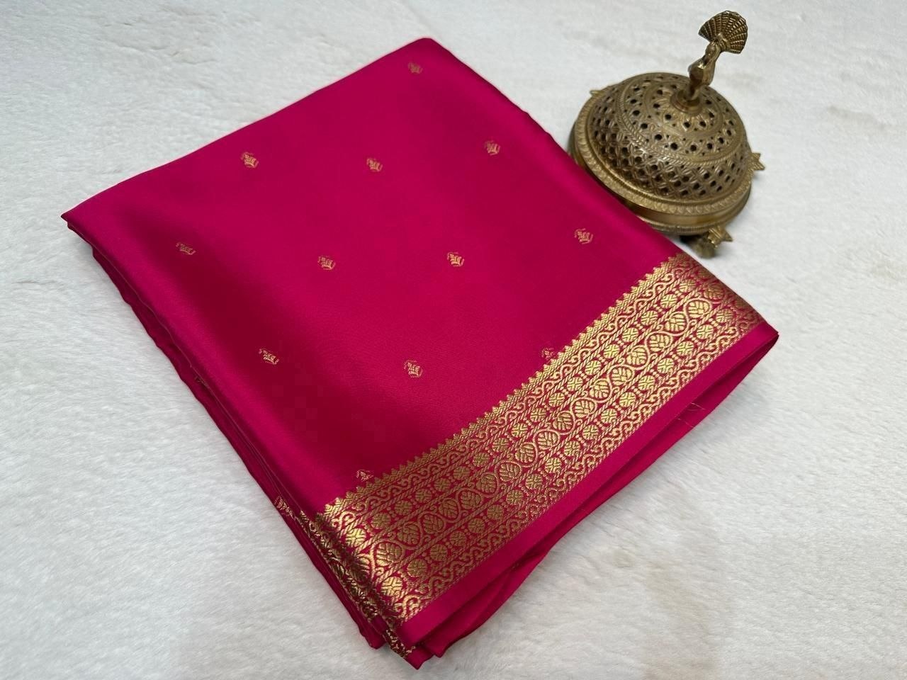 Elegant Soft Silk Saree with Golden Jari Work