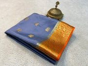 Pure Mysore Crepe Silk Saree with Elephant Zari Weaving & Rich Pallu