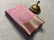 Pure Brocade Mysore Silk Saree with Zari Weaving & Rich Pallu
