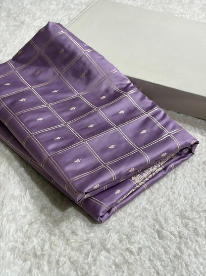 Banarasi Mashru Silk Saree with Floral Border & Rupa Sona Jacquard Work