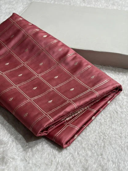 Banarasi Mashru Silk Saree with Floral Border & Rupa Sona Jacquard Work