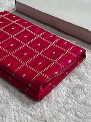 Banarasi Mashru Silk Saree with Floral Border & Rupa Sona Jacquard Work