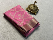 Semi Brocade Mysore Silk Saree with Rich Pallu & Contrast Border