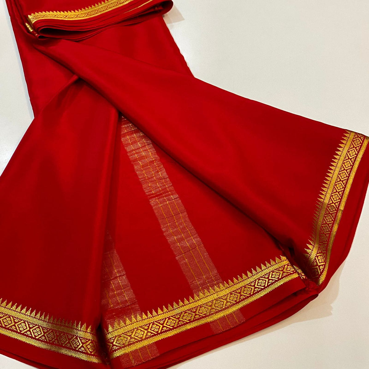 Semi Mysore Silk Sarees with Small Jari border