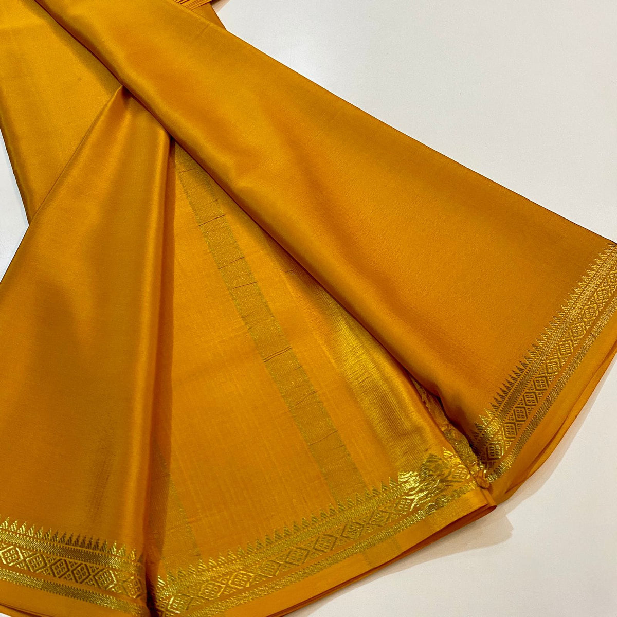 Semi Mysore Silk Sarees with Small Jari border